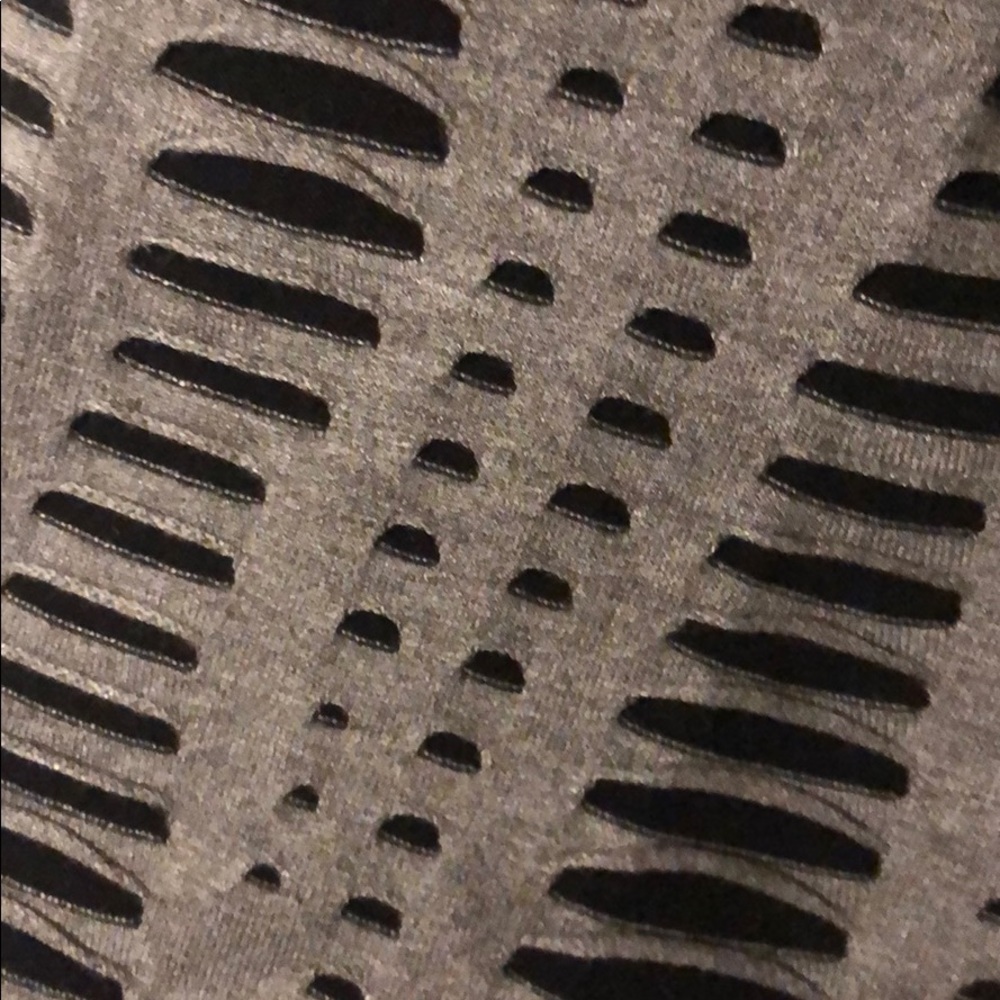 Express Gray & Black Ripped Distressed Sweater - Picture 5 of 6